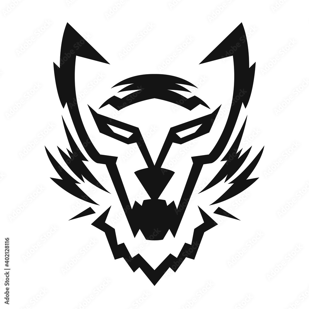 Vector illustration of wolf head line drawing. Vector illustration of wolf head line drawing.