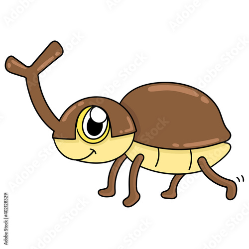 A rare and cute beetle, doodle icon image