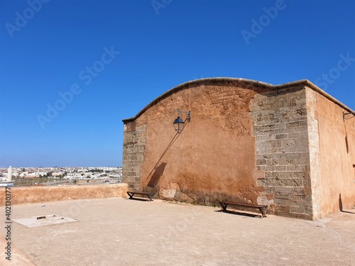 old building bench lantern Morocco