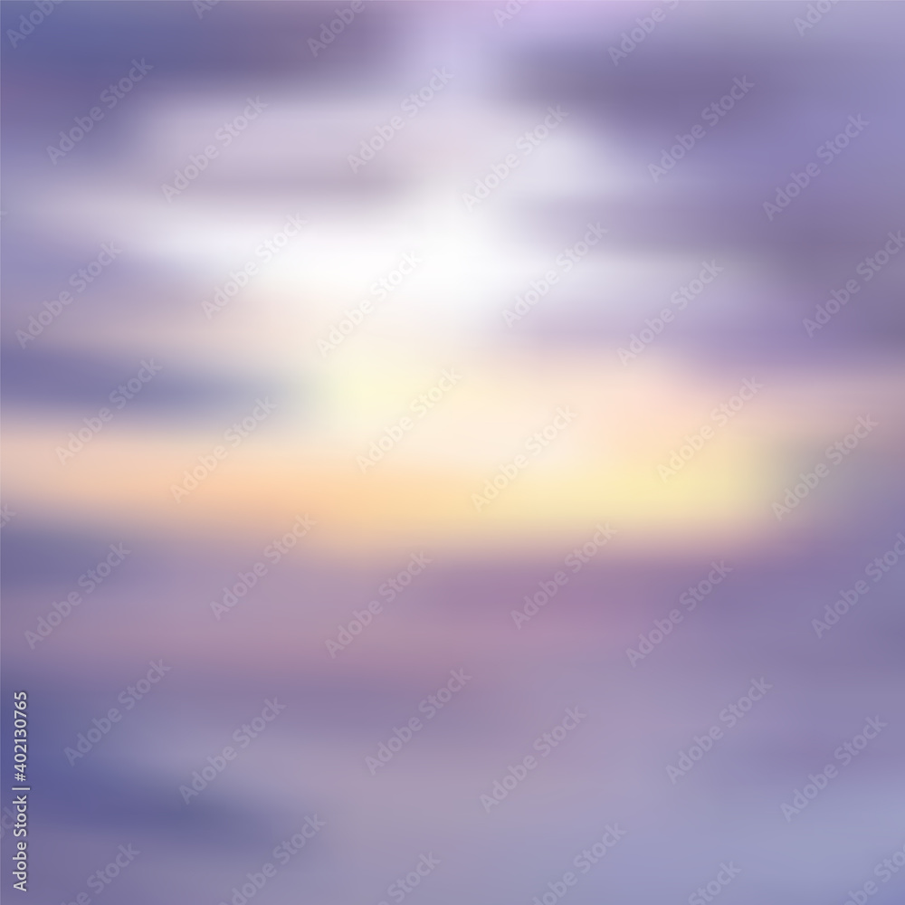 Vibrant blurred sea or sky clouds. Vector gradient background