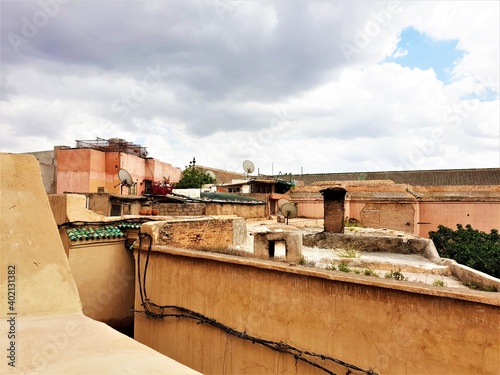 above the rooftops of Marrakech