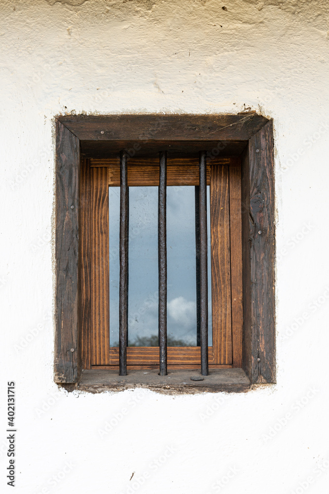 Wooden window of old house
