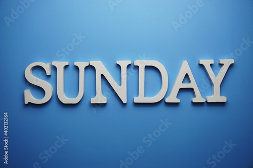 Sunday alphabet letter on blue background