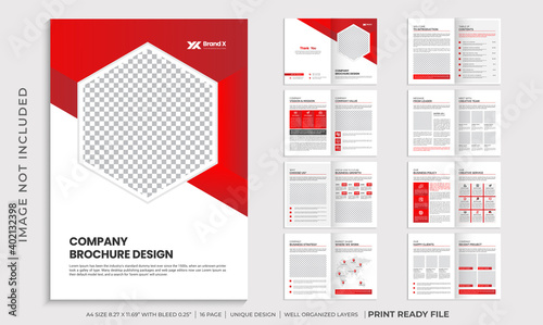 Minimalist corporate multi page brochure template design, Company profile brochure template photo