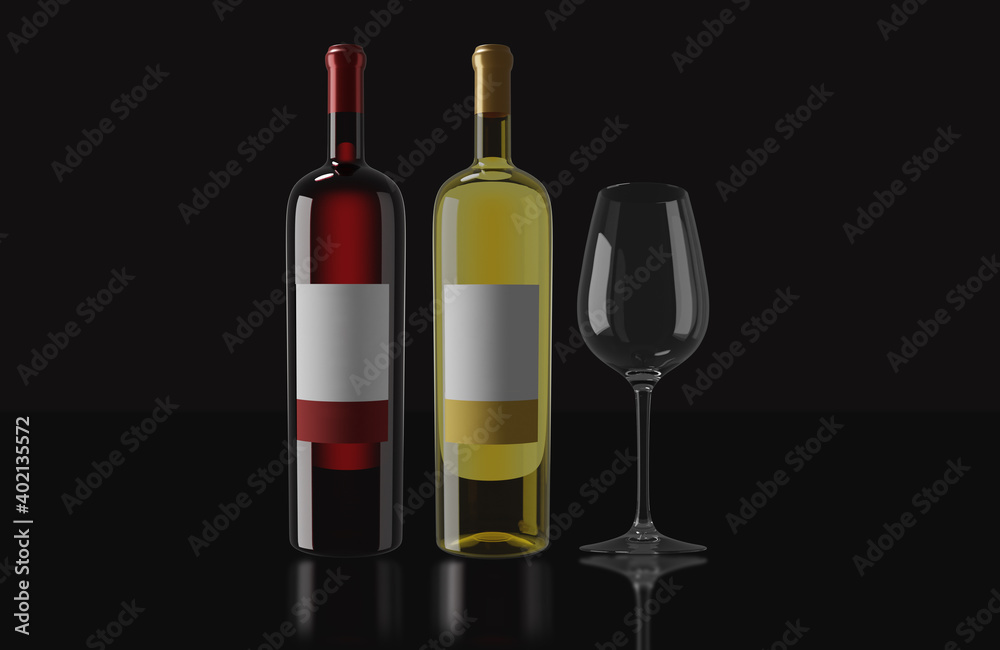 Fototapeta premium Bottle of red wine in a dark background