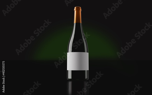 Bottle of red wine in a dark background © photostocklight