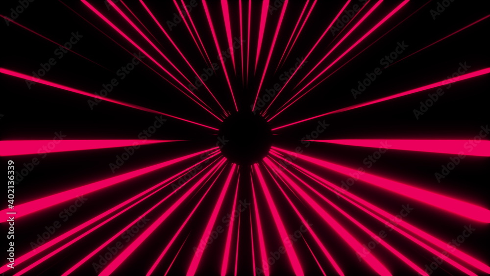 Round tunnel with dark and light areas. Computer generated dynamic ...