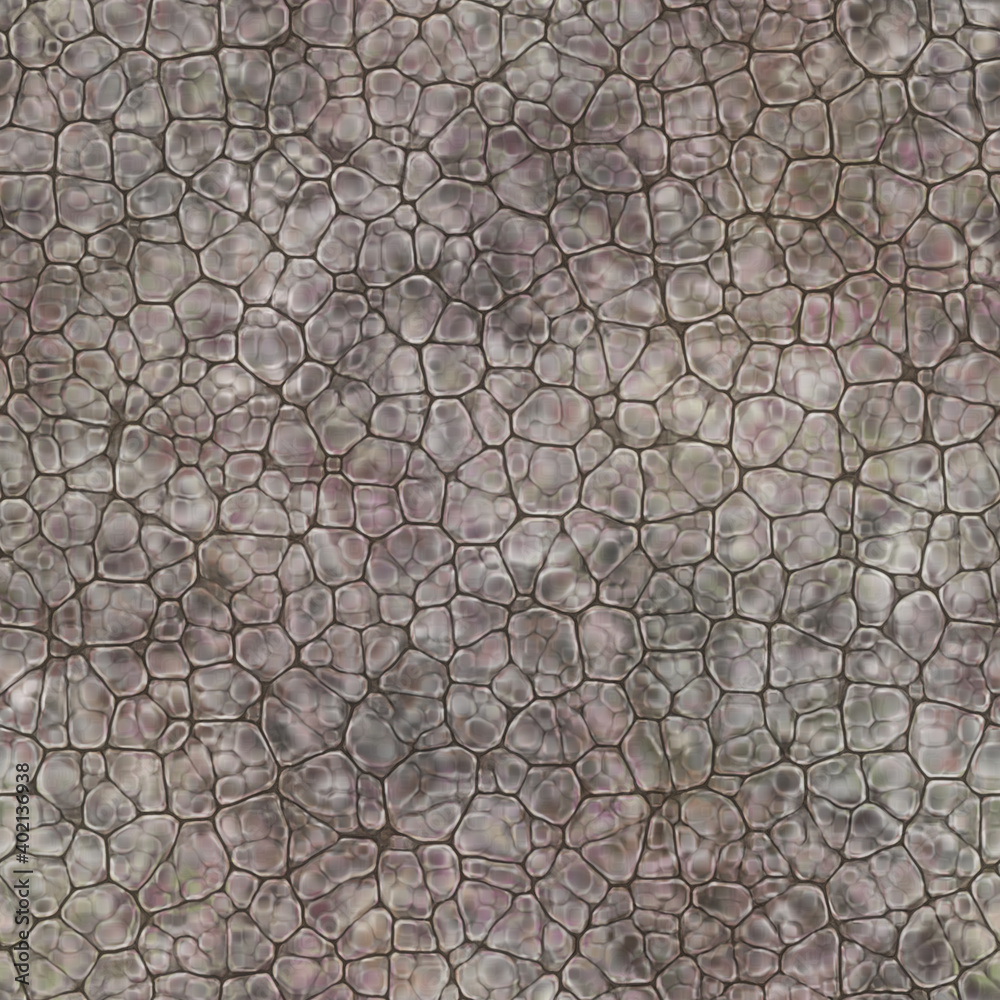 Cartoon seamless texture of color fantasy cobble stone ground pavement