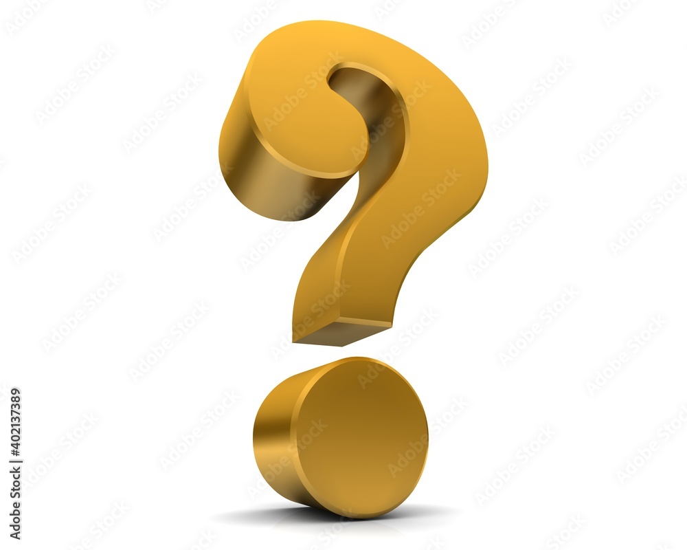 Question mark gold 3d interrogation point sign ? symbol asking queries icon 3d render graphic Question mark gold 3d interrogation point sign ? symbol asking queries icon 3d render graphic