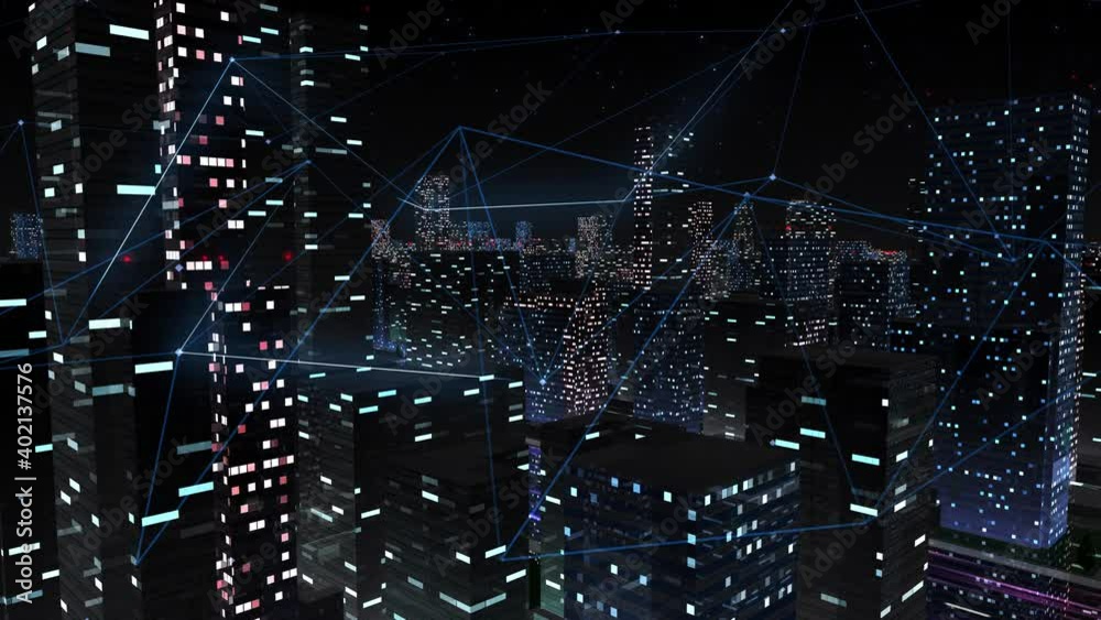 Digital City Network Building Technology Communication Data Business Background