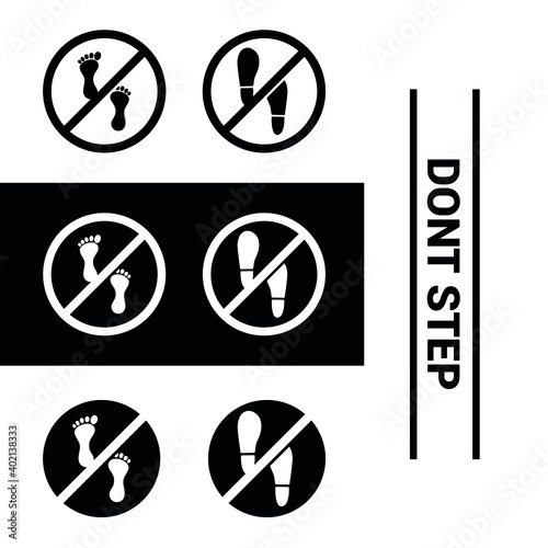 Vector image. No stepping icon. Image of prohibition sign.