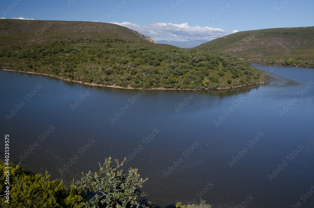 Landscape in the Torrejon Tietar reservoir. Monfrague National Park. Caceres. Extremadura. Spain. Landscape in the Torrejon Tietar reservoir. Monfrague National Park. Caceres. Extremadura. Spain.