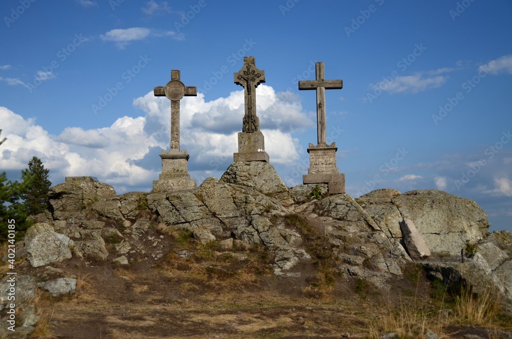 Natural monument Three crosses near the small village Prameny