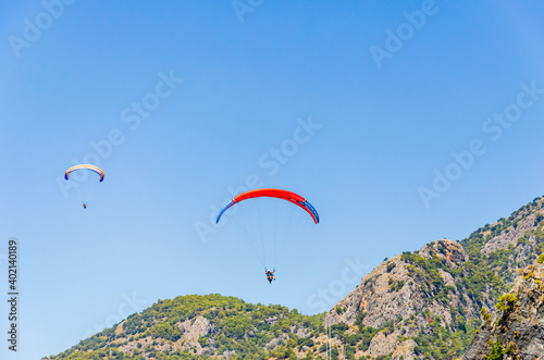 Paragliding at Fethiye Oludeniz.