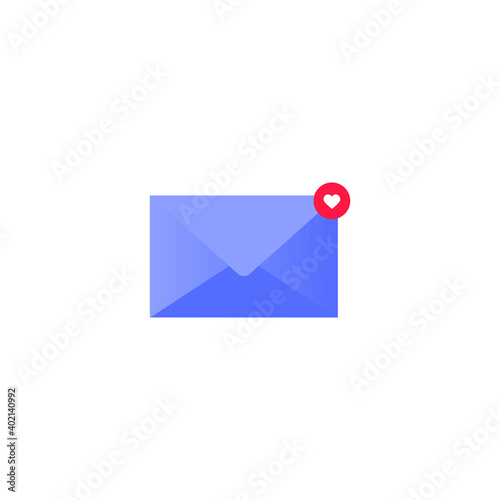 Email letter icon. Modern vector illustration. Single pictogram. Badge writing blue color.