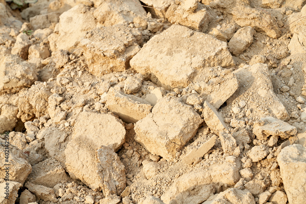 Fototapeta premium Stone background texture in beige colour.