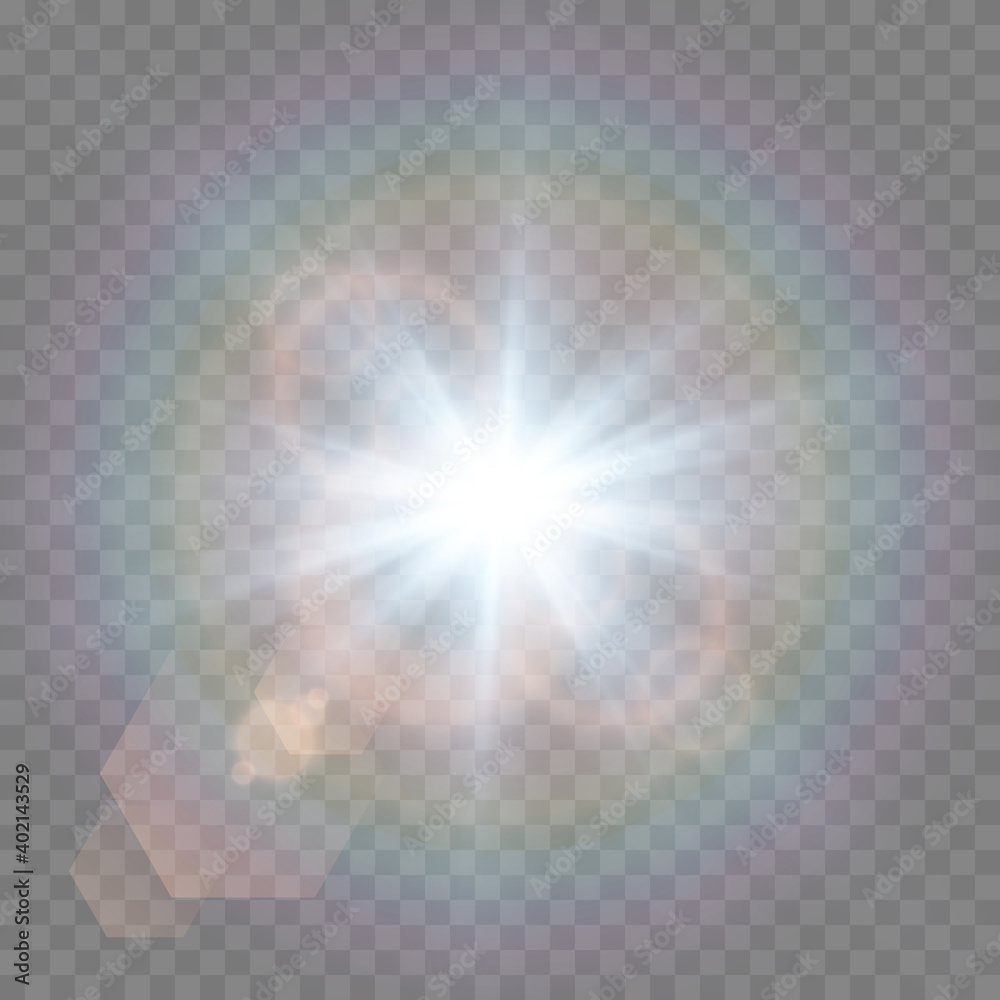 Vector Blue Light With Lens Flares. Sun, Sun Rays, Dawn, Glare From The Sun  Png. Explosion Of Blue Light. Blue Flare Png, Glare From Flare Png. Stock  Vector | Adobe Stock