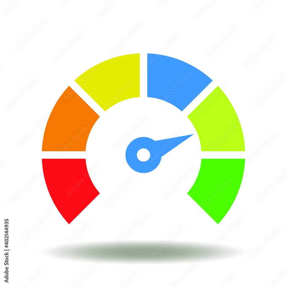 Credit score gauge symbol. Indicator financial rating vector icon. Credit score gauge symbol. Indicator financial rating vector icon.