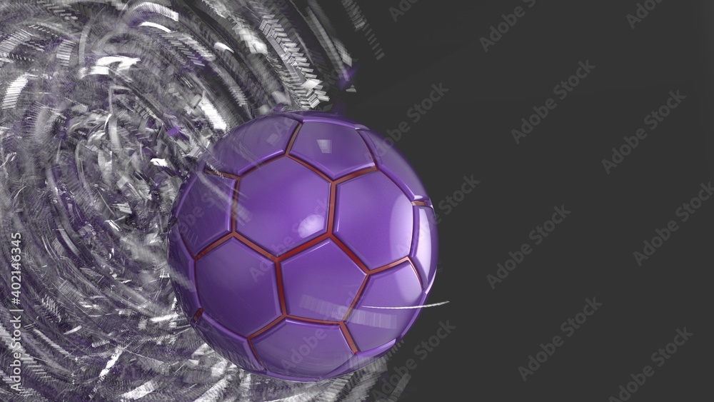 Naklejka premium Soccer ball with Particles under Black Background. 3D sketch design and illustration. 3D CG. 3D high quality rendering. 