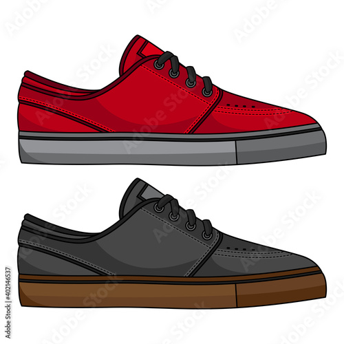 skateboard shoes vector