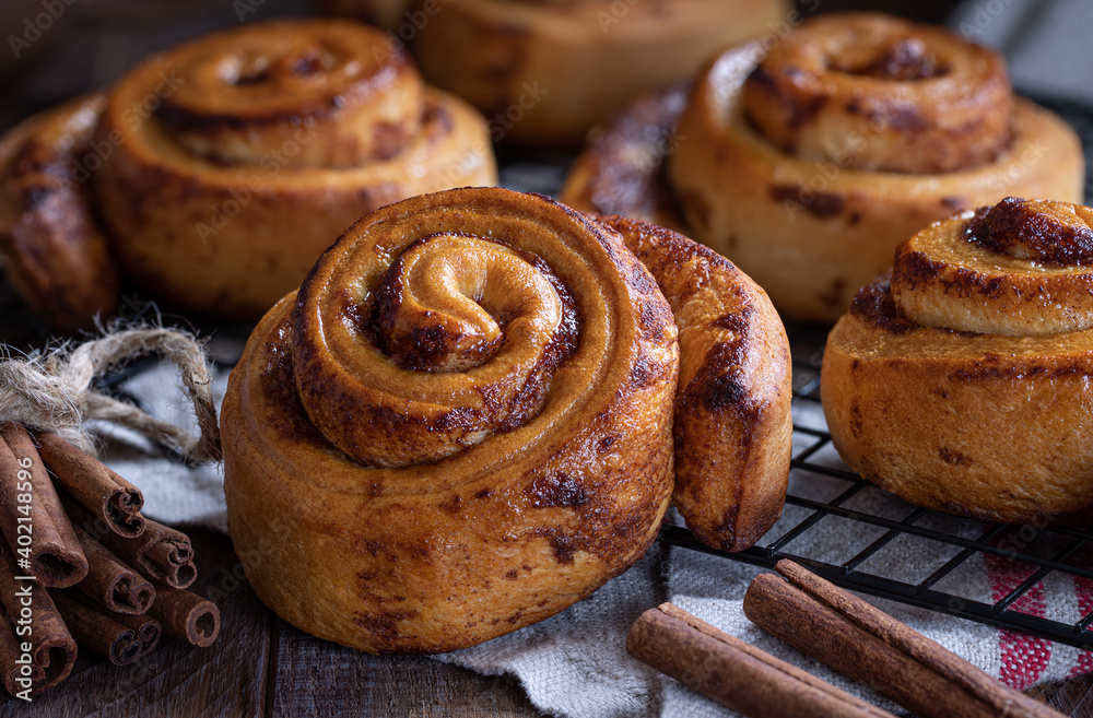 custom made wallpaper toronto digitalBaked Cinnamon Rolls on Cooling Rack