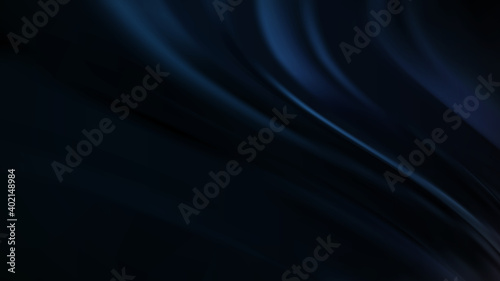 Dark blue luxury fabric background Smooth shapes Abstract background with smooth wavy structure Modern cover template