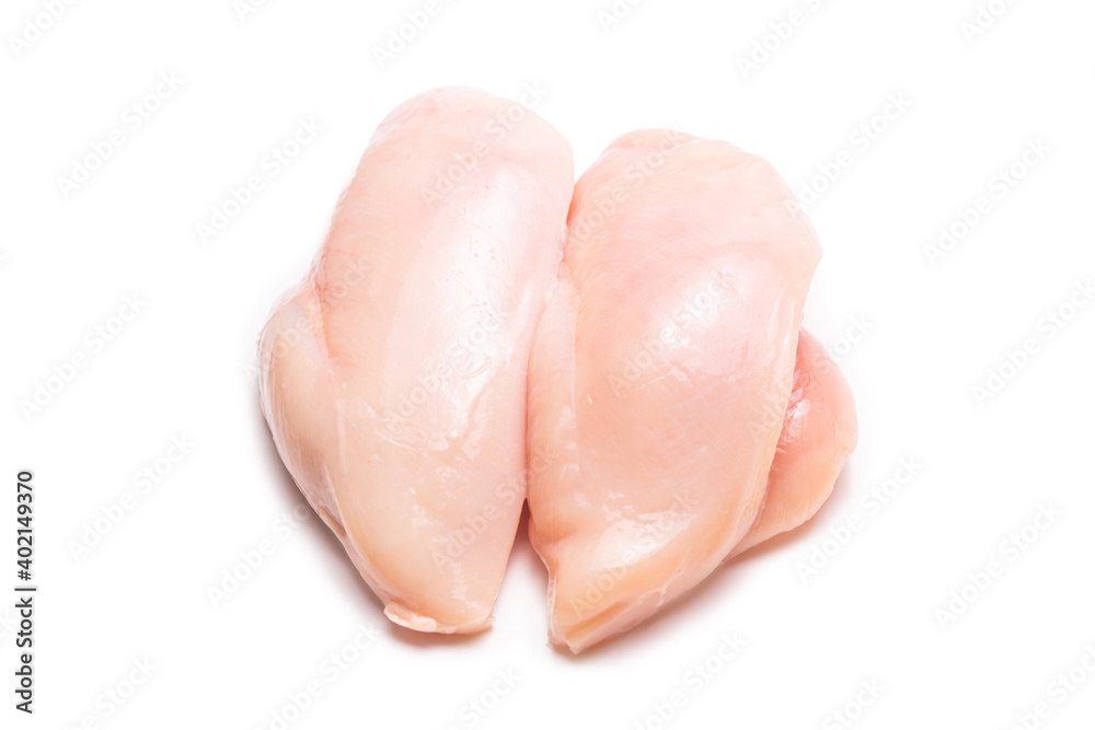 Raw chicken fillet isolated on white background. Raw chicken fillet isolated on white background.