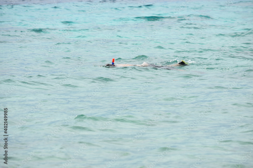 A Person Snorkeling In Ocean