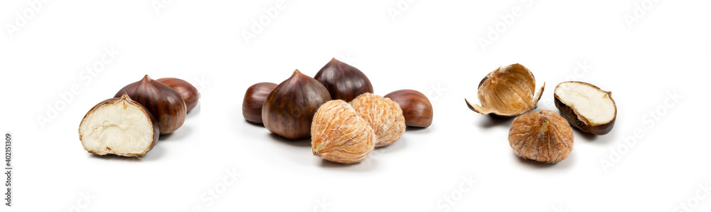Edible Sweet Chestnuts, Healthy Autumn and Christmas Food Edible Sweet Chestnuts, Healthy Autumn and Christmas Food