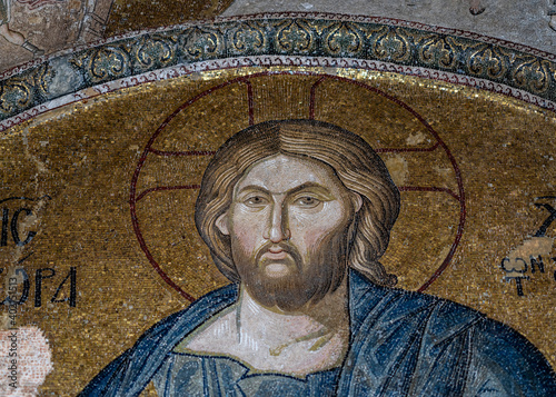 The Church of St. Savior in Chora. The mosaic portrays Christ. One of the surviving Ottoman era churches in Istanbul, Turkey.