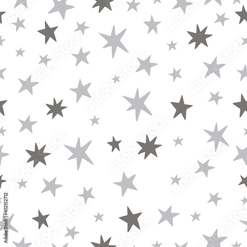 Seamless vector childish pattern with cute stars. Creative scandinavian style kids texture for fabric, wrapping, textile, wallpaper, apparel.