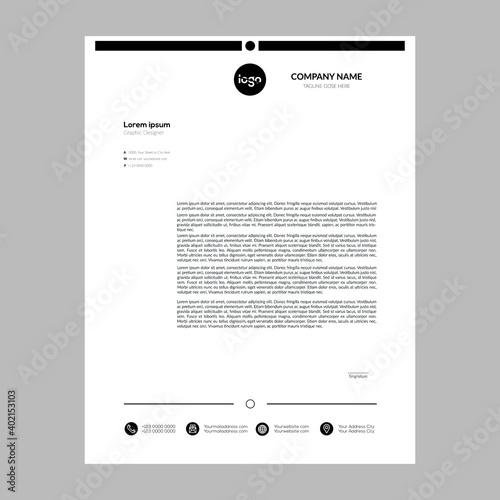 Elegant letterhead template design in minimalist style