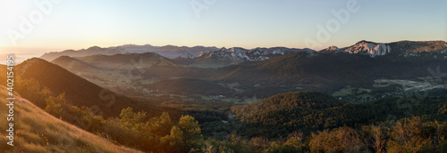 Sunset from the top of mountains in Velebit national park.