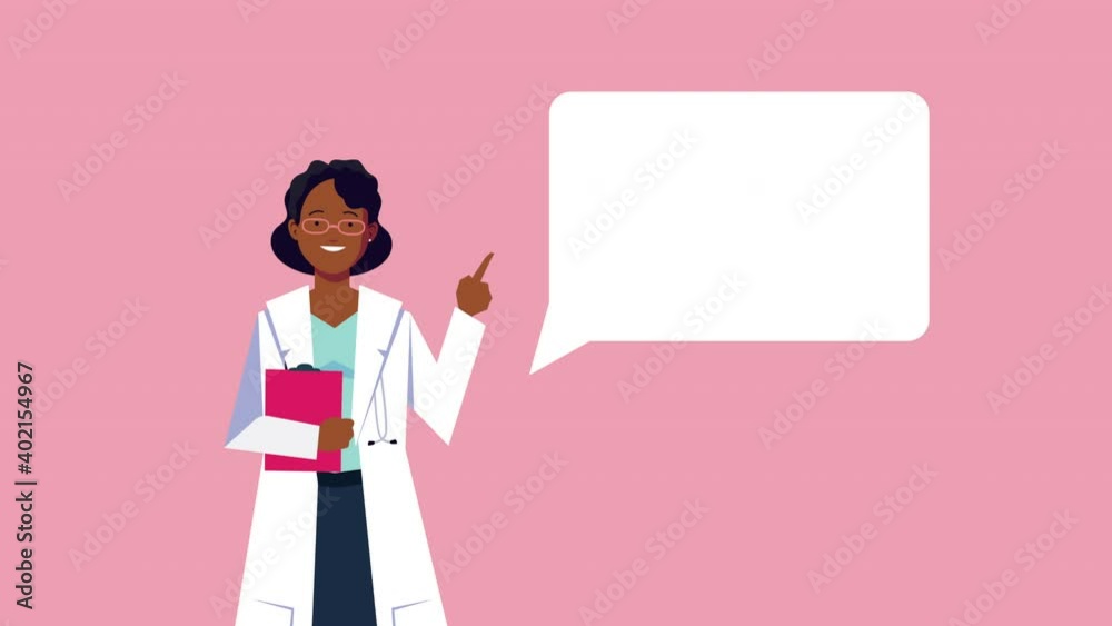 professional afro female doctor speaking animation professional afro female doctor speaking animation
