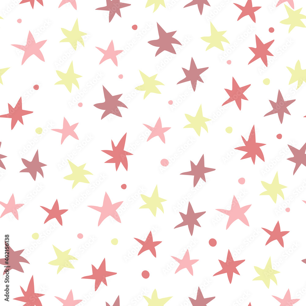 Seamless pattern with stars. Valentine's Day Background. Vector illustration