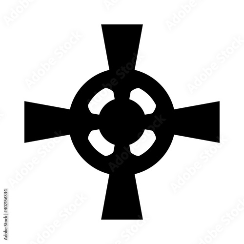 Celtic cross icon on white.