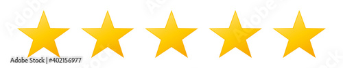 Five Gold Stars review icon illustration.