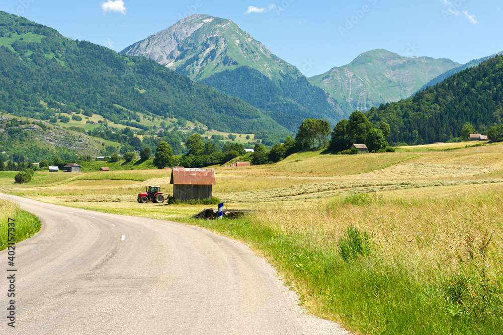 Mountain road near Aix-les-Bains, Savoie, Rhone-Alps, France