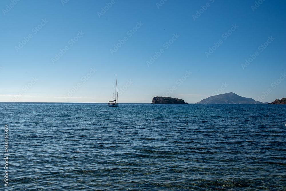 Sounio, Greece - December 08, 2017: Beach in the winter Sounio, Greece - December 08, 2017: Beach in the winter