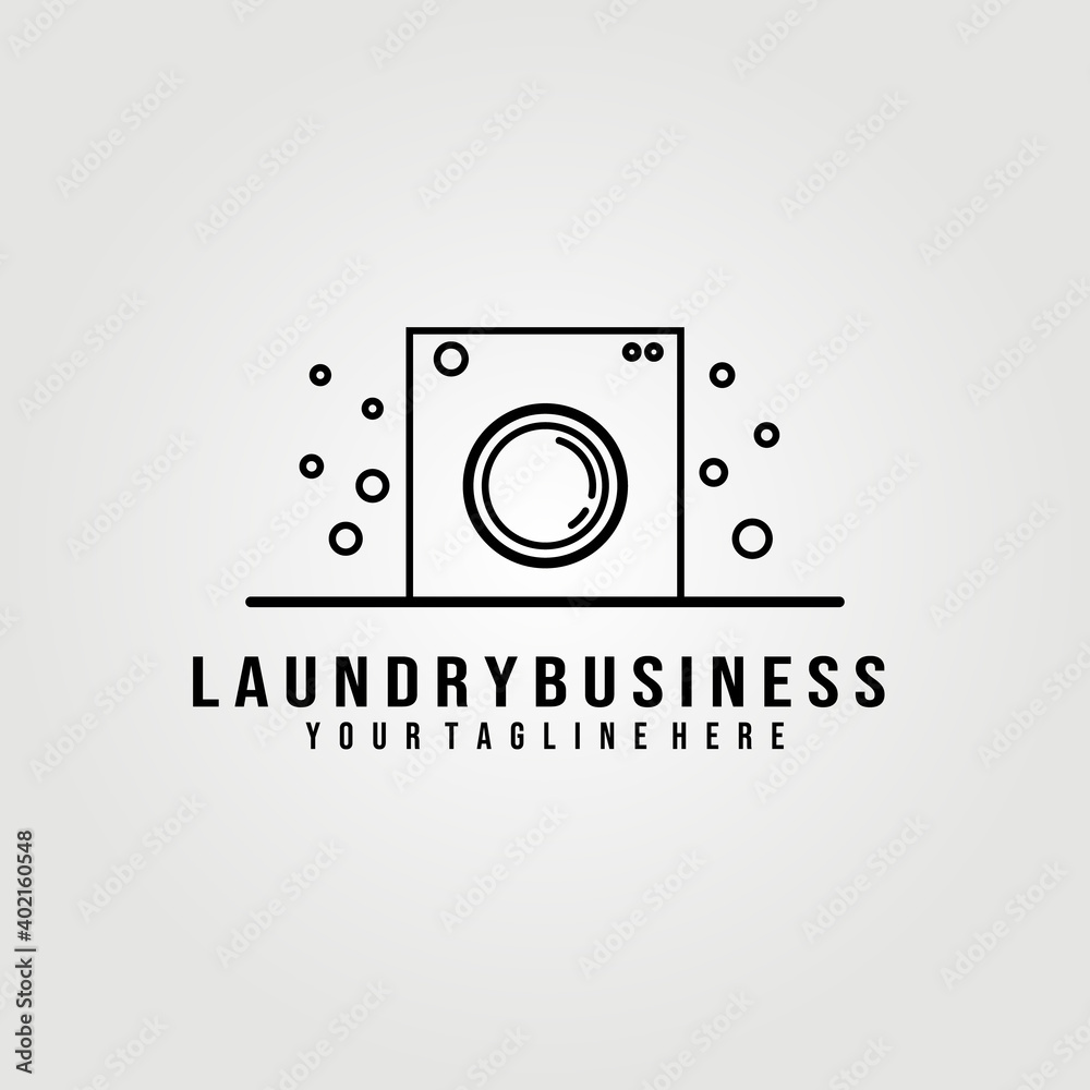 Laundry line art logo vector illustration design graphic