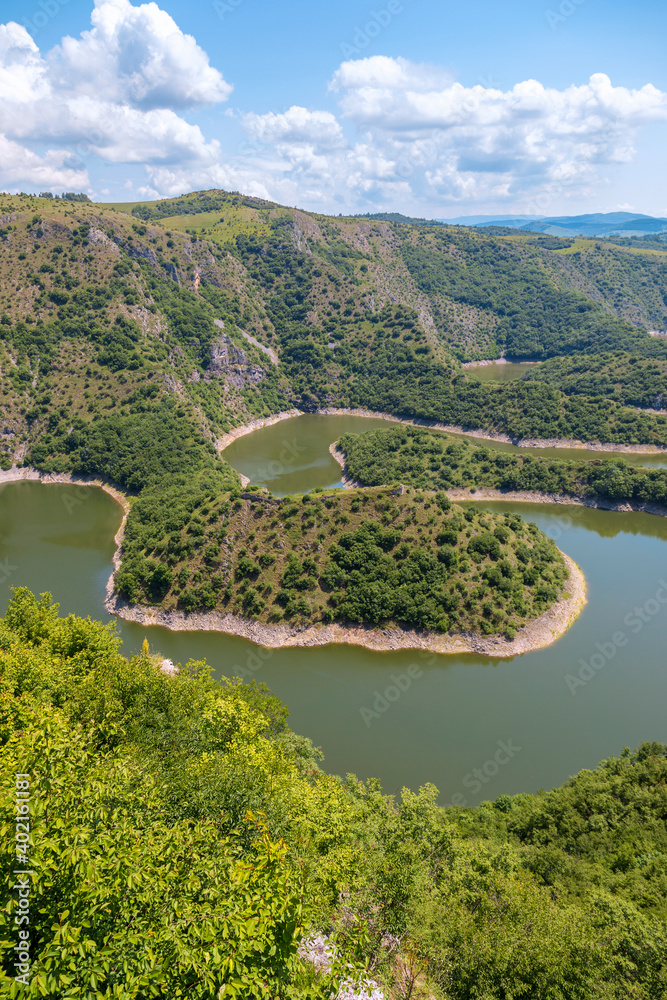 Beautiful meanders of the Uvac river canyon, Serbia.
