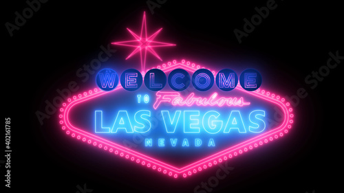 Las Vegas sign over black background
