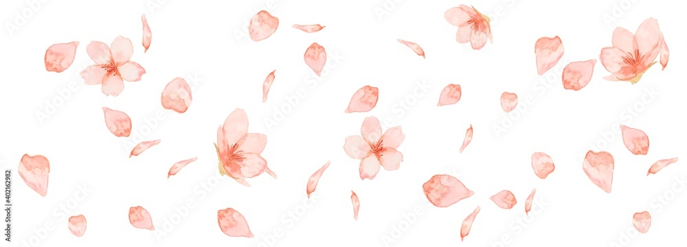 水彩さくら 背景素材 花びら素材 Stock Illustration Adobe Stock
