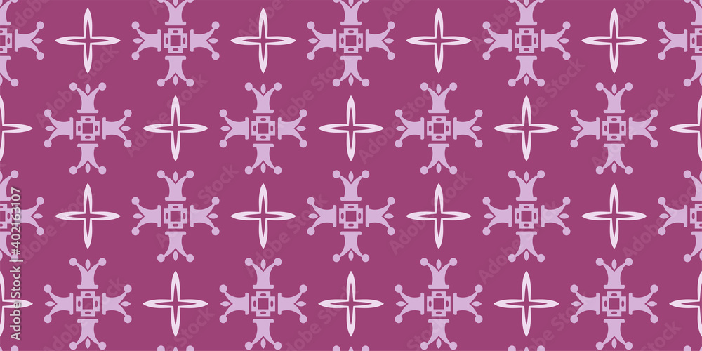 Decorative background pattern, monochrome purple shades, seamless wallpaper texture. Retro. Vector image
