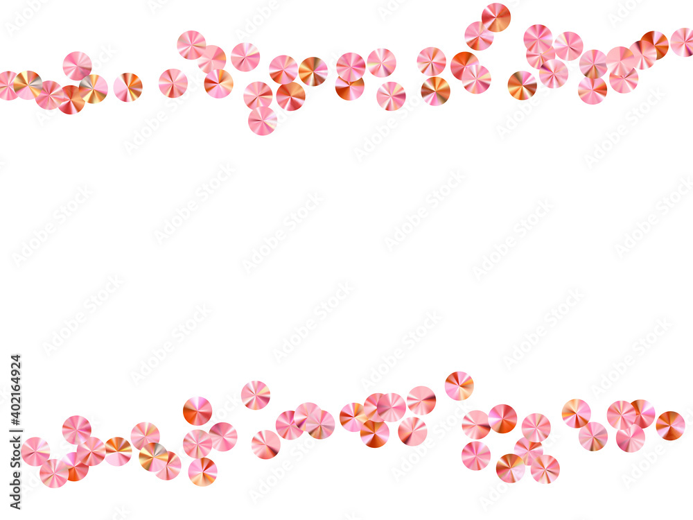 Rose gold foil confetti scatter vector composition. Wedding invitation card background. Glamour sparkling spangle particles party glitter. Romantic bridal confetti texture. Rose gold foil confetti scatter vector composition. Wedding invitation card background. Glamour sparkling spangle particles party glitter. Romantic bridal confetti texture.