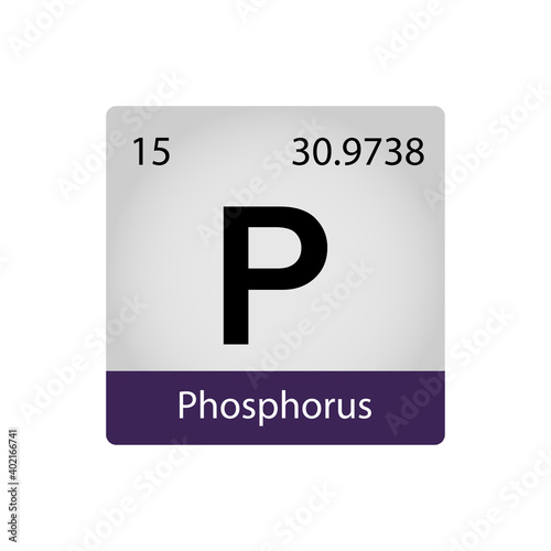 Phosphorus element periodic table. Chemistry concept. Vector illustration perfect for cards, posters, stickers.
