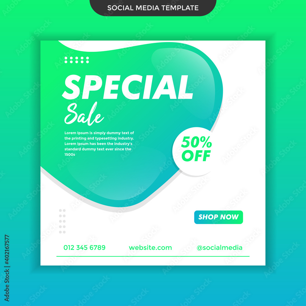 Social media special sale template. easy to edit. premium vector illustration