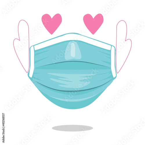 Valentine's day concept background. Protect love by heart.vector