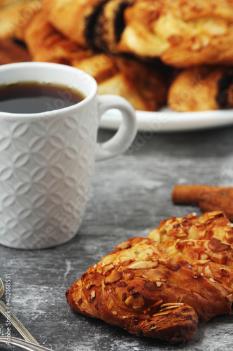 Traditional Swedish fika - a coffee break with pastries