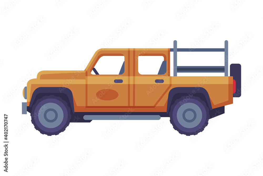 Off Road Car as Travel and Tourism Symbol Vector Illustration